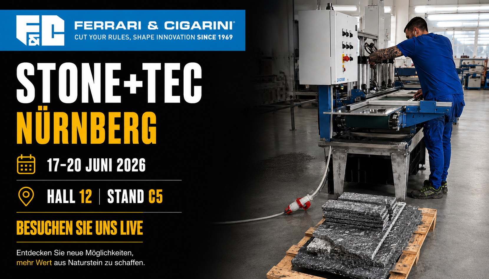 Nous exposons au salon STONE+TEC de Nuremberg.