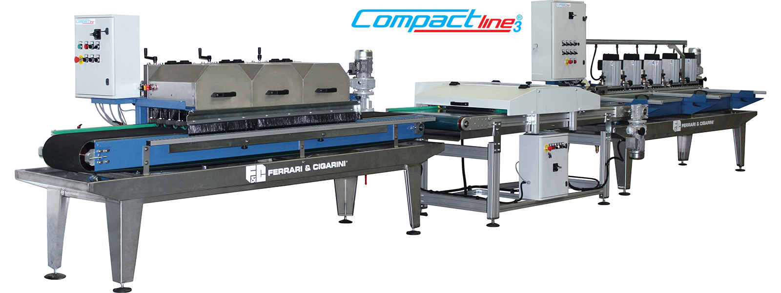 COMPACT LINE 3 - LÍNEA AUTOMATICA PARA EL CORTE Y EL CANTO ROMO  EN CERAMICA, MARMOL Y PIEDRA